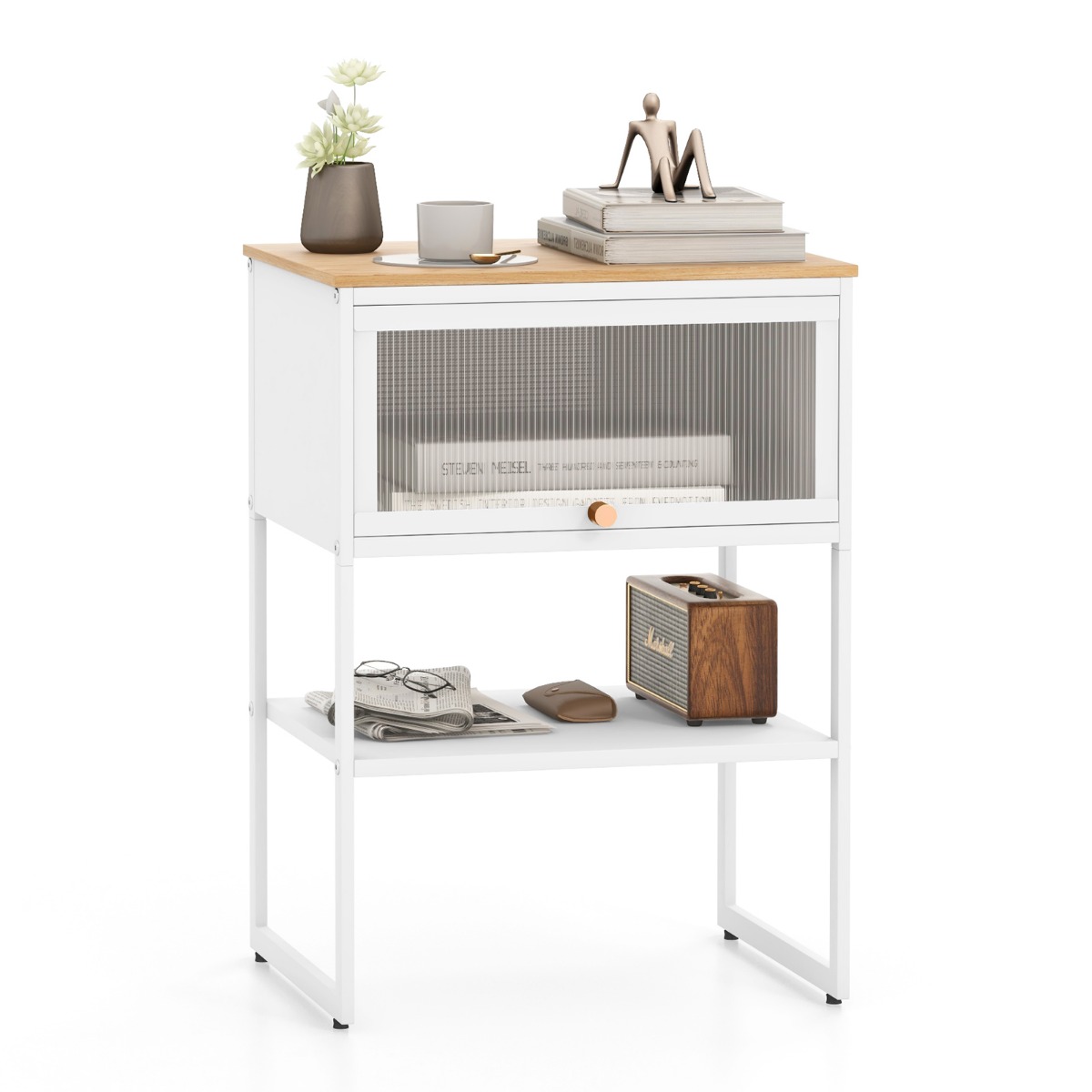 Öökapp abilaud puidust metallraamiga öökapp