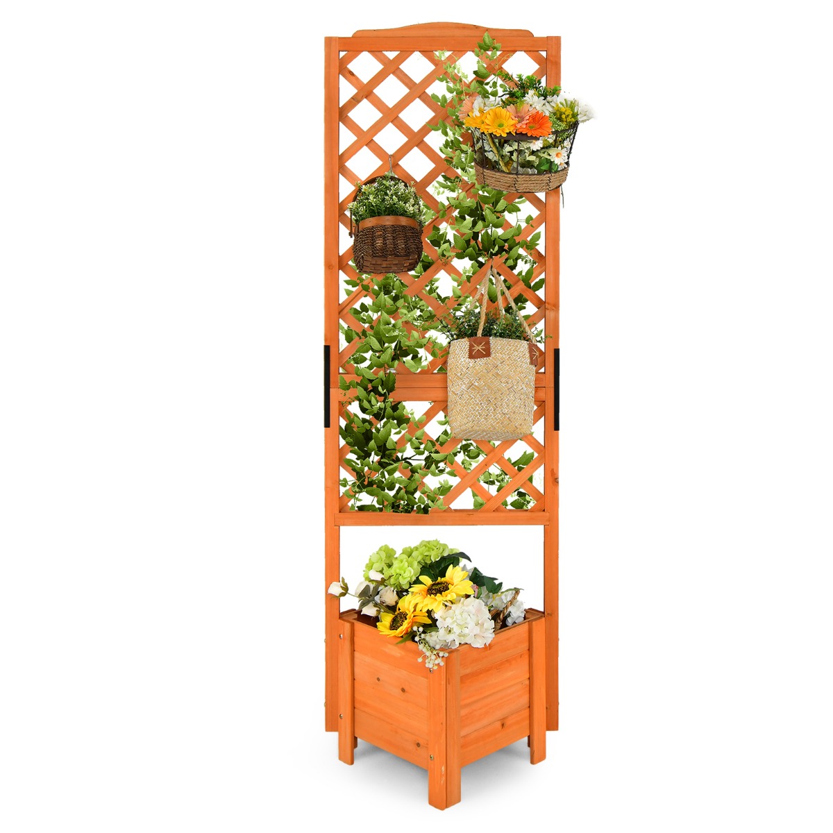 71" Aiamuldkast trellise ja lillekastiga, oranž