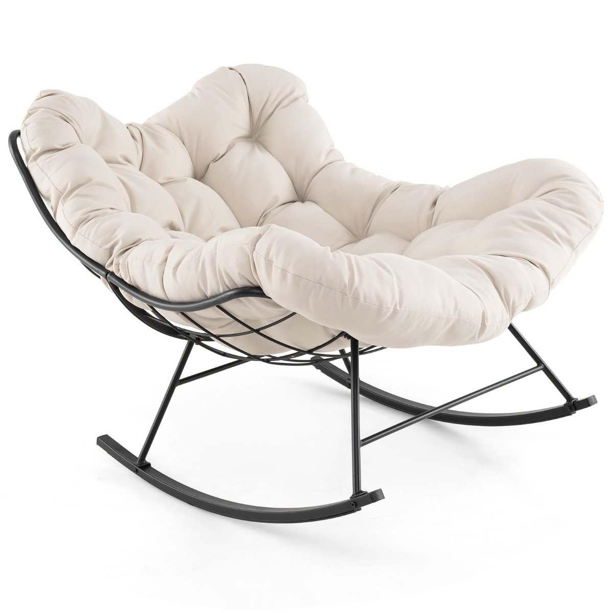 Kiiktool polsterdatud padjaga 205 kg kandevõimega kiiktool terrassitool bee