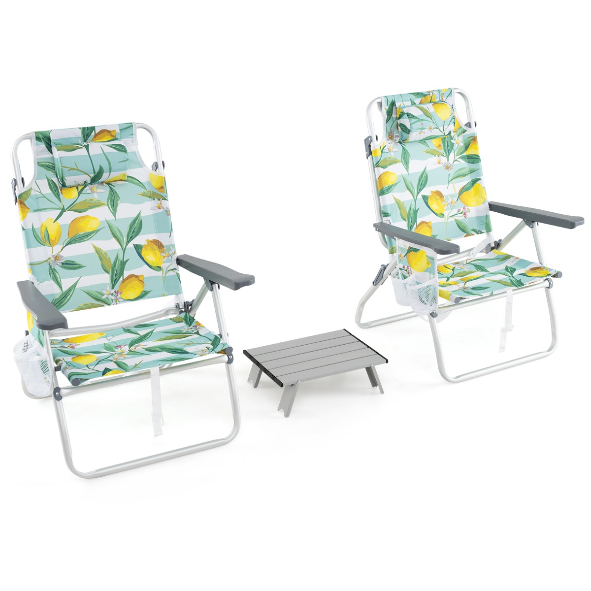 Rannatoolid lauaga kokkupandavad matkatoolid reguleeritava seljatoega kokkupandavad toolid roheline