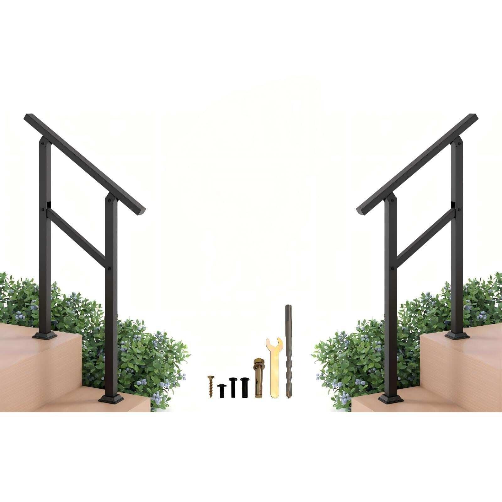 2 trepikäsipuud külgkinnituse ja reguleeritava nurgaga, 70 cm