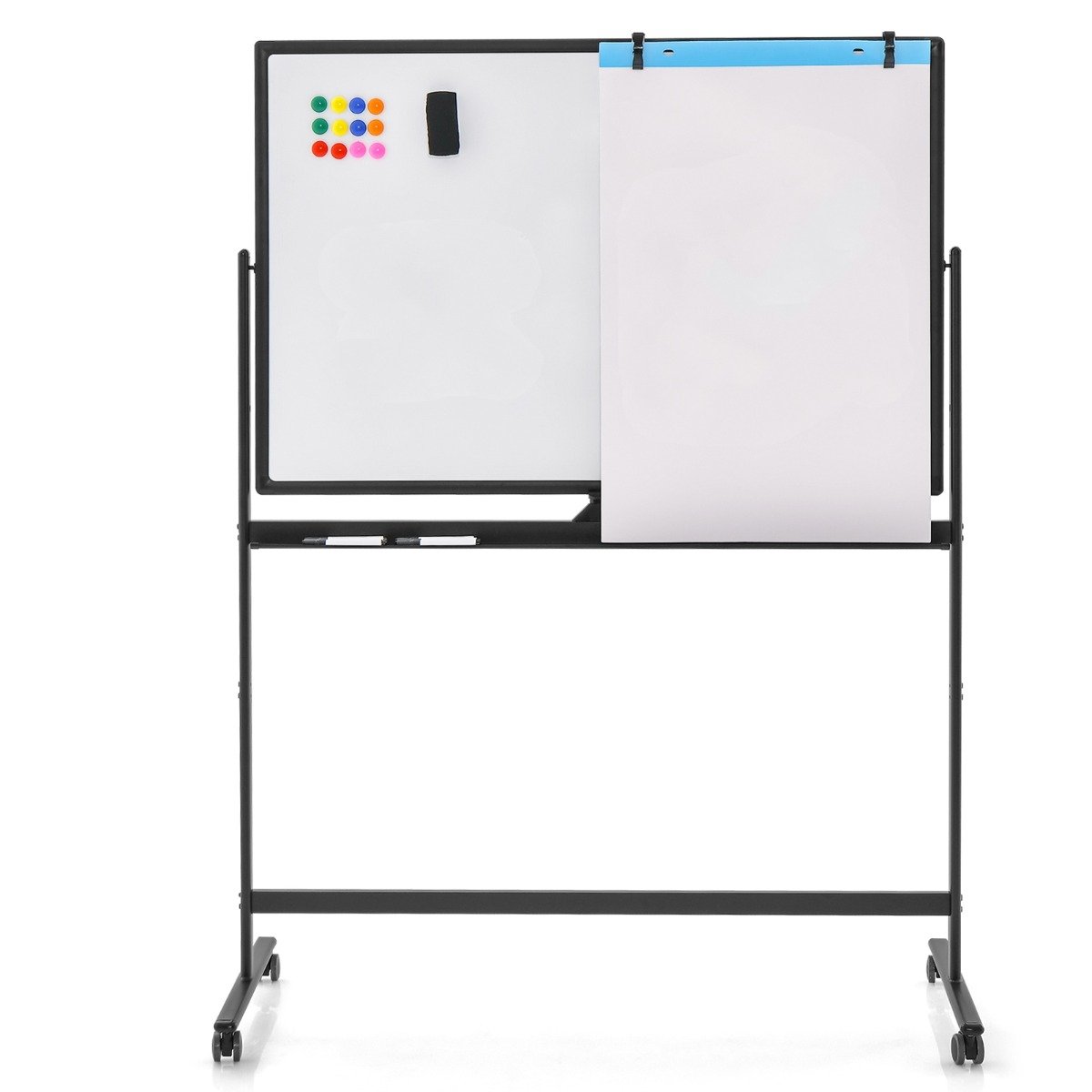 Kahepoolne mobiilne tahvel Reguleeritava kõrgusega magnettahvel 120 x 80 cm