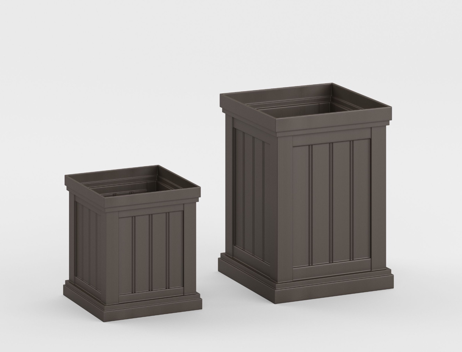 2 ruudukujulist istutuskasti kõrgus 48315 cm ilmastikukindlad virnastatavad lillepotid äravooluavadega pp-plastikust ümbrispott pruun