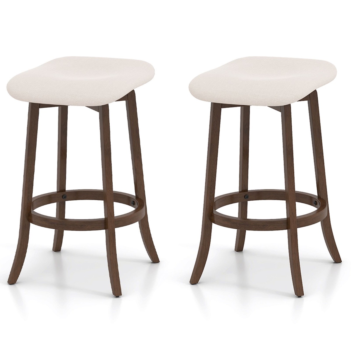 2-osaline komplekt baaripukke polsterdatud istmetega pöörlevad letipukid istmepukid pruunid