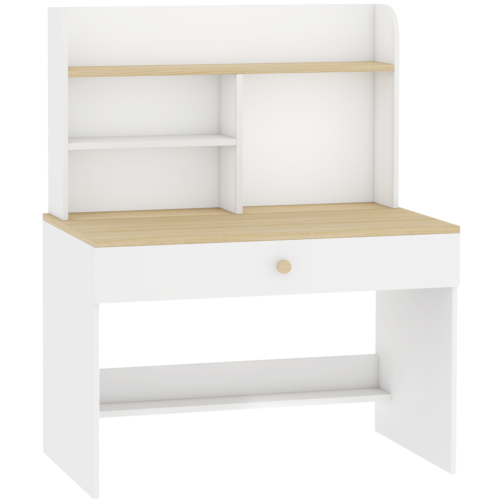 Laste laud sahtli, raamaturiiuli ja panipaigaga lastele vanuses 3-8 aastat, 80 x 50 x 100 cm, valge