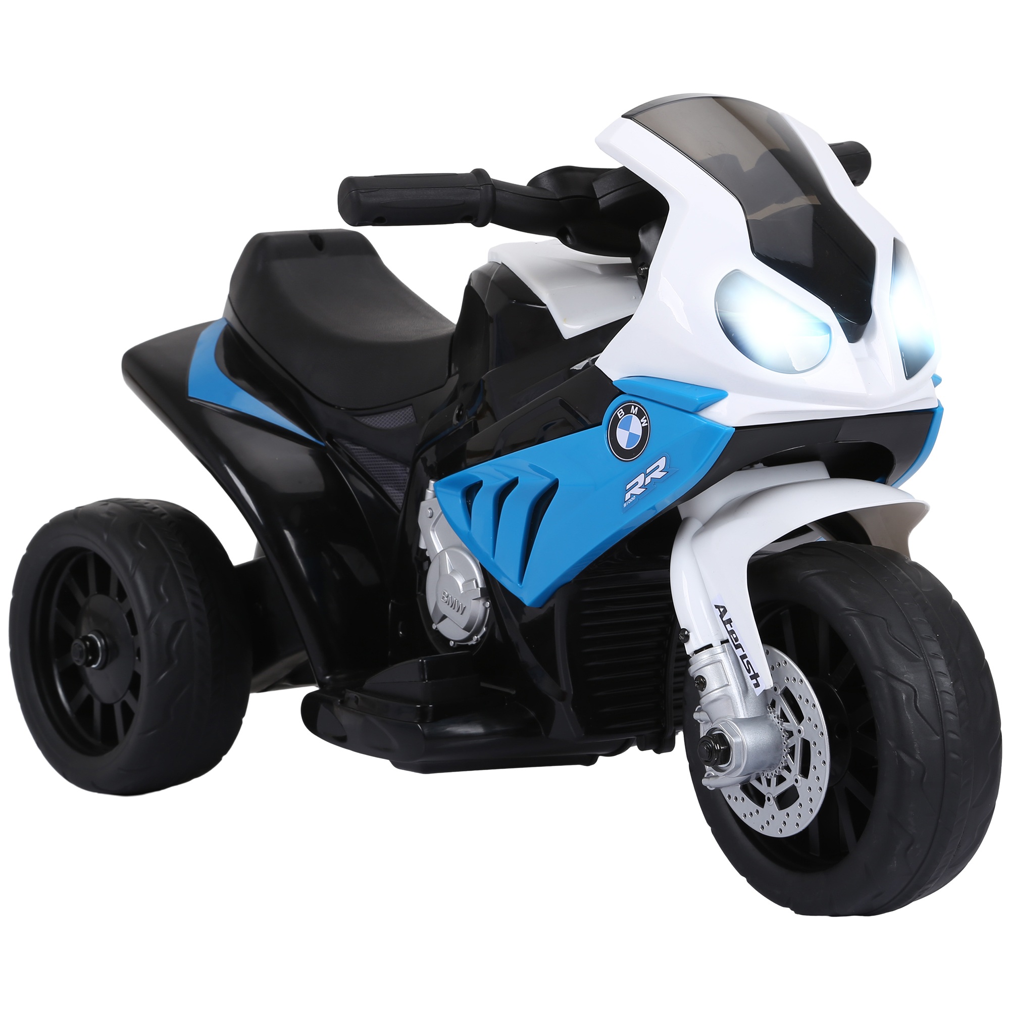 Elektrimootorratas lastele BMW S1000RR 6V elektrimootorratas esitule ja muusikaga, 2,5 km/h, lastele vanuses 18-36 kuud, sinine