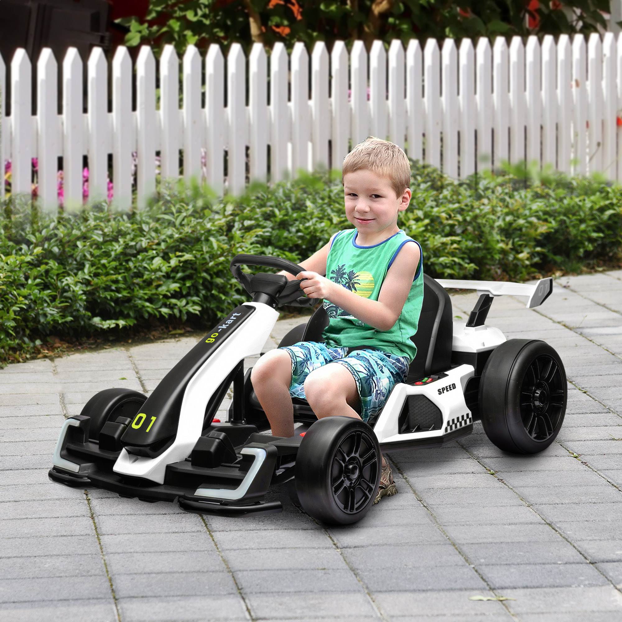 4V elektriline lastekart, kuni 12 km/h, driftimisfunktsiooniga kart, 2 mootorit, reguleeritav iste, pehme käivitus
