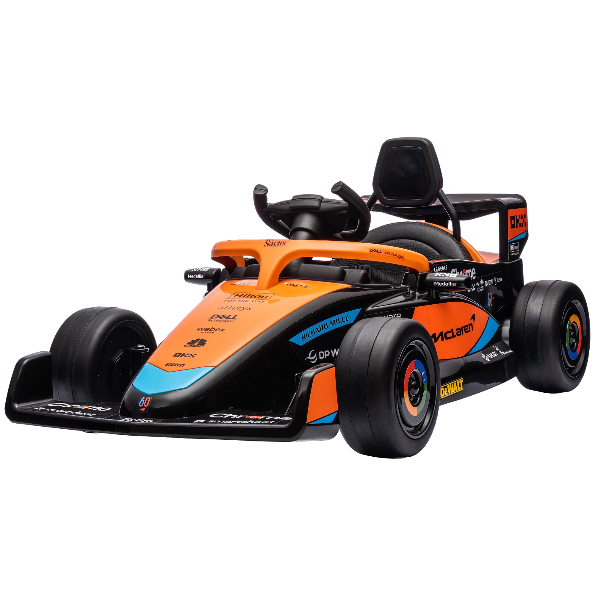 Elektriline lasteauto McLaren Vormel 1, puldiga, muusikaga, vanusele 3-5, oranž