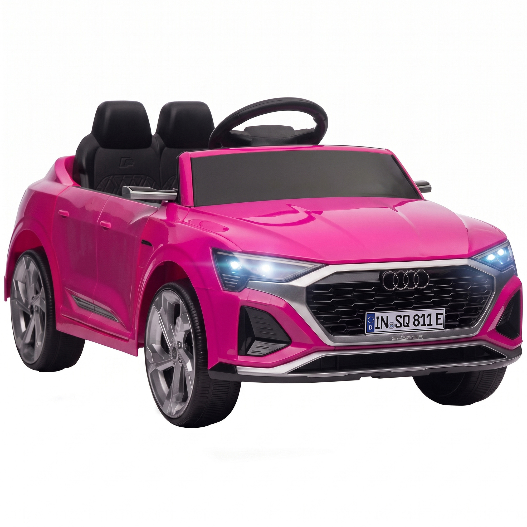 Laste elektriauto 12V, laste auto puldiga, 2 mootorit, pehme käivitus, 4-ratta vedrustus, LED-esituled, signaal, muusika