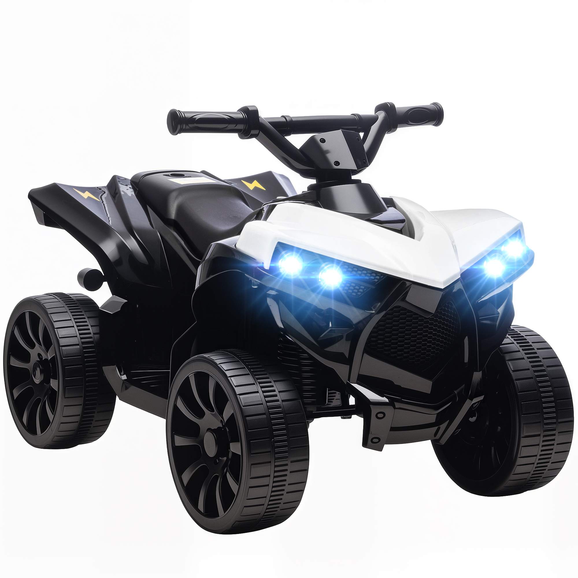 Laste elektriline ATV 6V edasi- ja tagasiliikumise funktsiooniga, muusikaga, LED-esituledega, valge