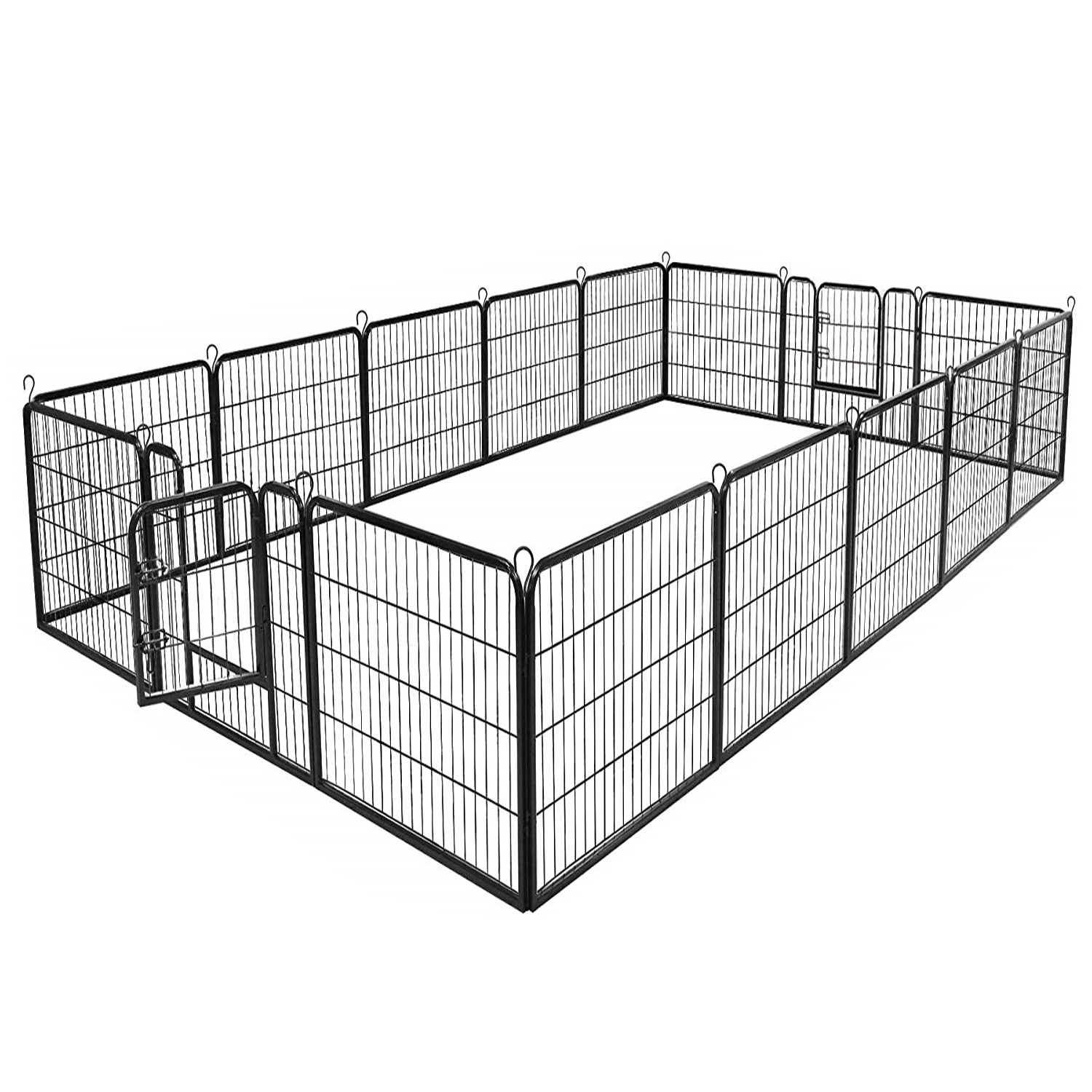 Kaheksaosaline metallist koerte aedik ja kutsikate turvapiire, kokkupandav, must