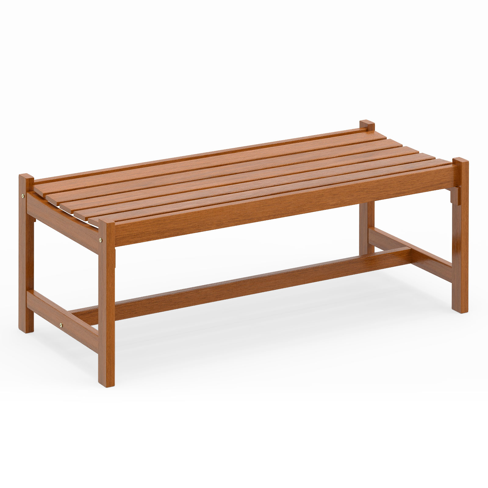 Tiikpuuõli viimistlusega tugevast lehtpuidust aiapink ja pikk söögitoapink õue (pikkus u 112 cm/111 8 cm 1 tk)