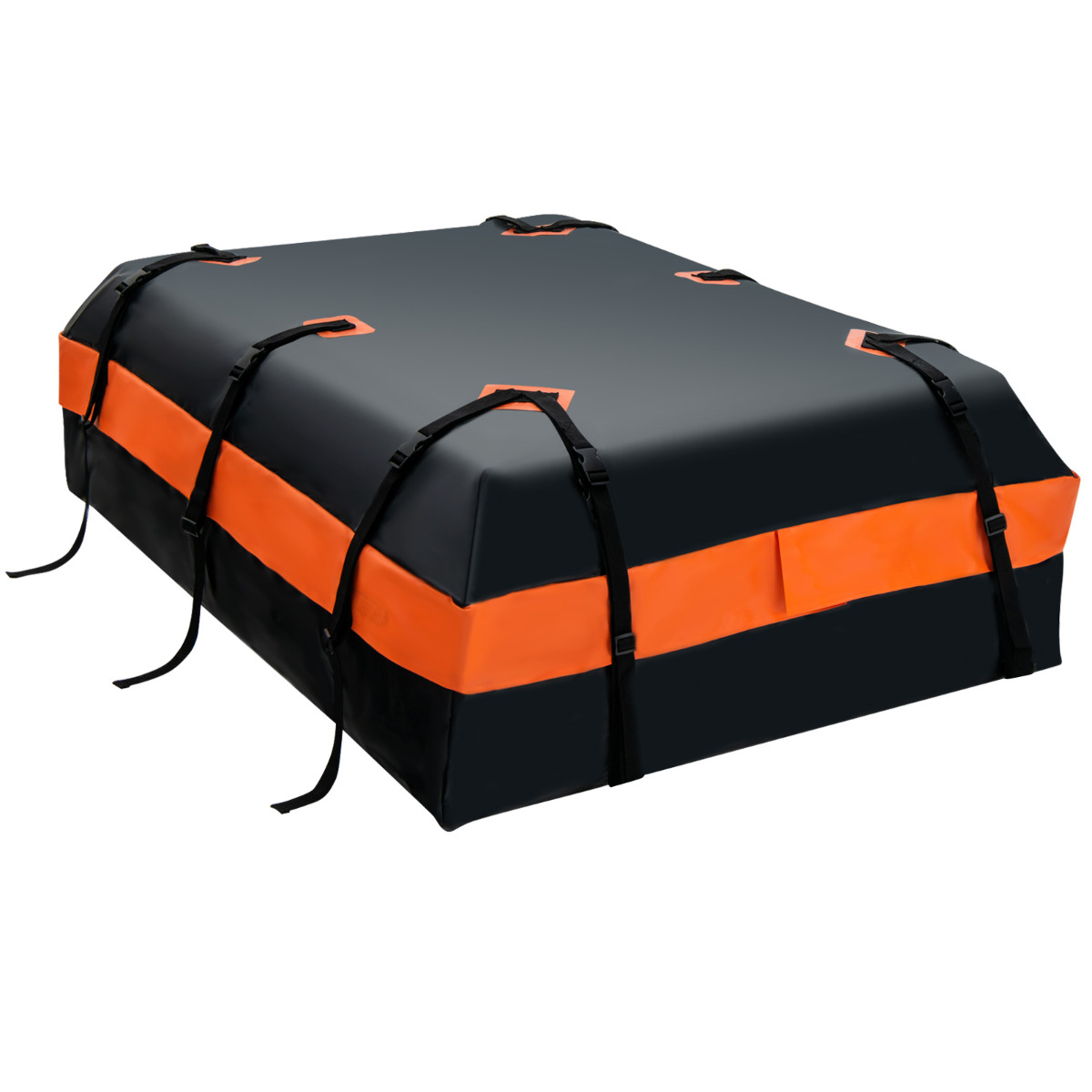 Veekindel katuseboks mahutavusega 600 l kõikidele sõidukitele 132x100x43cm must+oranž