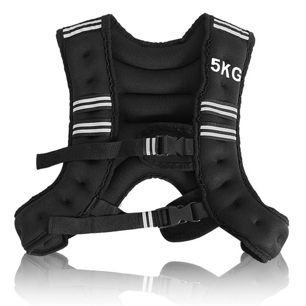 Helkurribadega raskusvest ja intensiivne treeningvest sportimiseks (kaal 5 kg) must