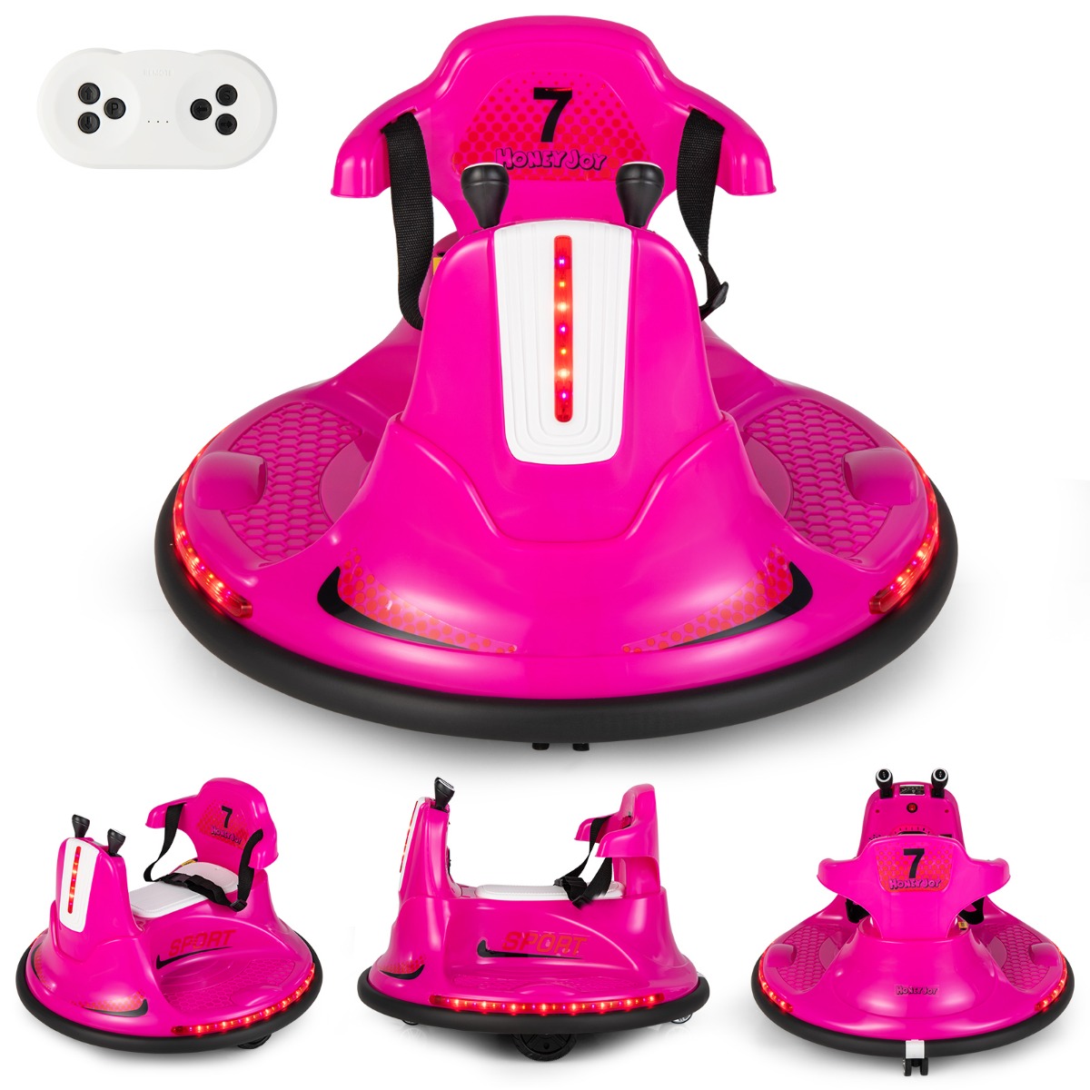 6V laste põrkeraua auto 360 kraadi pööramine muusikaga