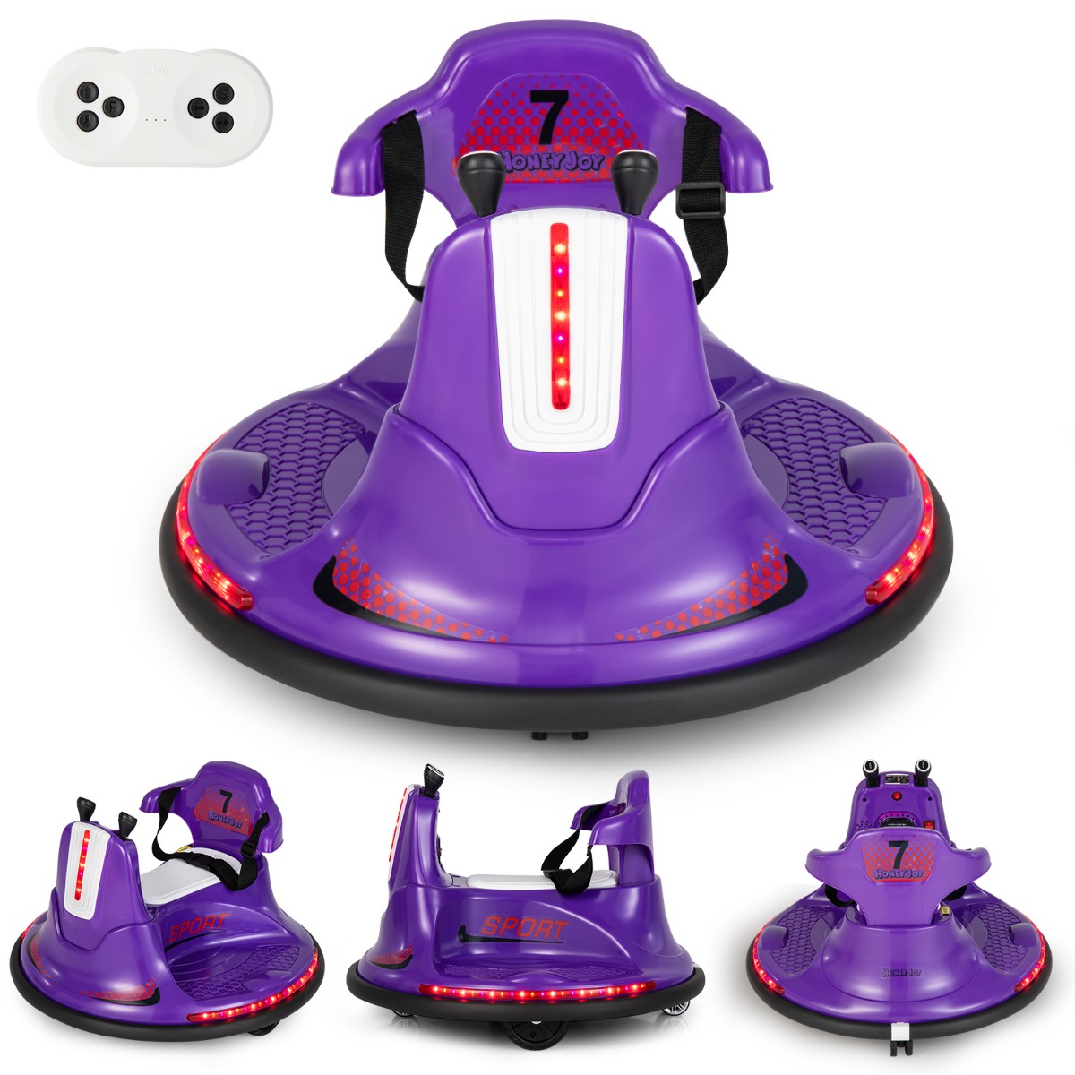 6V laste põrkeraua auto 360 kraadi pööramine muusikaga