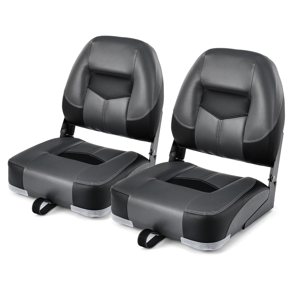 Komplektis 2 kokkuklapitavat paadiistme 11 cm paksuse svammpolstriga, polsterdatud roolitool, must