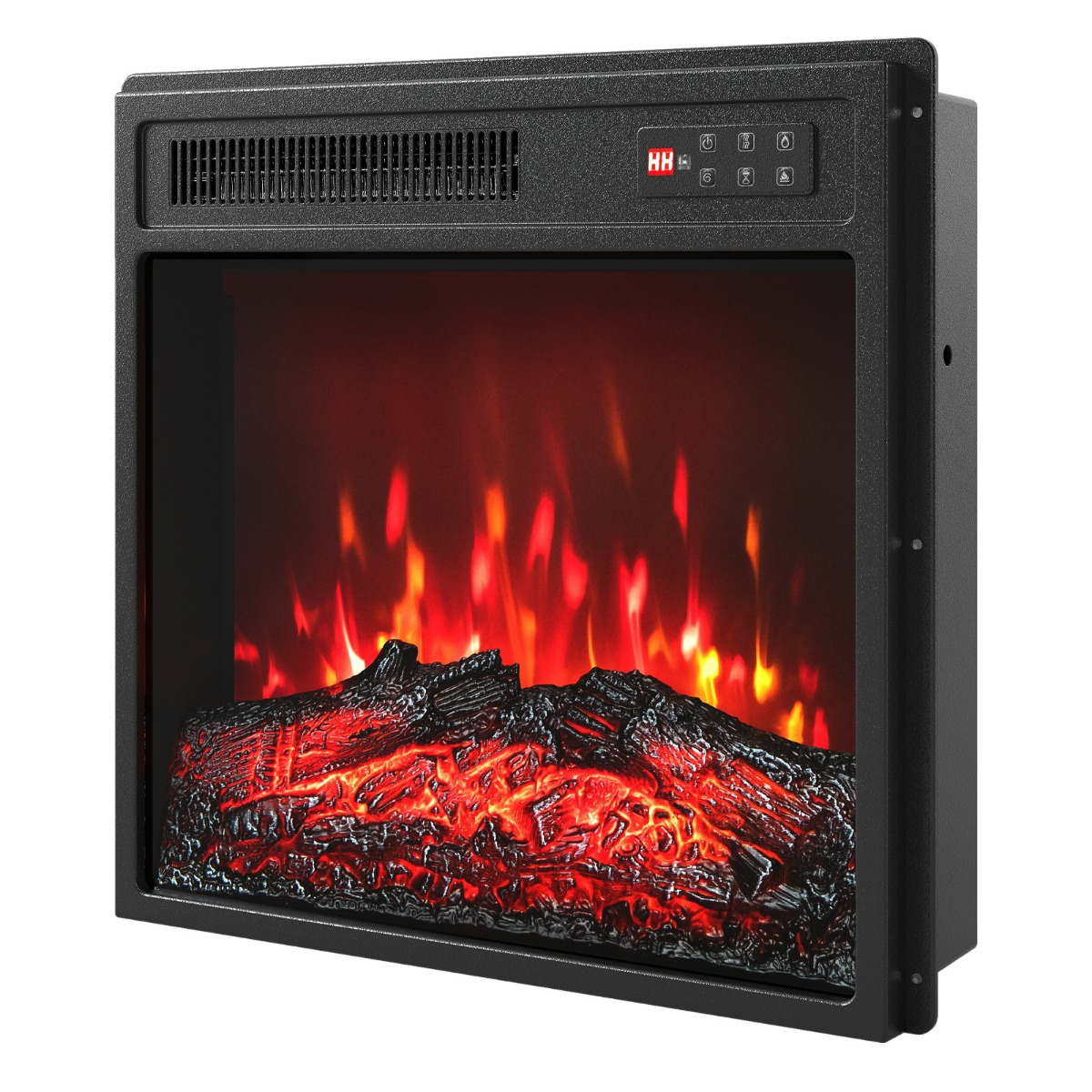 18" elektriline kamin-kütteseade 750W/1500W kaugjuhtimispuldiga, 7 realistlikku leegivärvi, 5 reguleeritavat heledustaset
