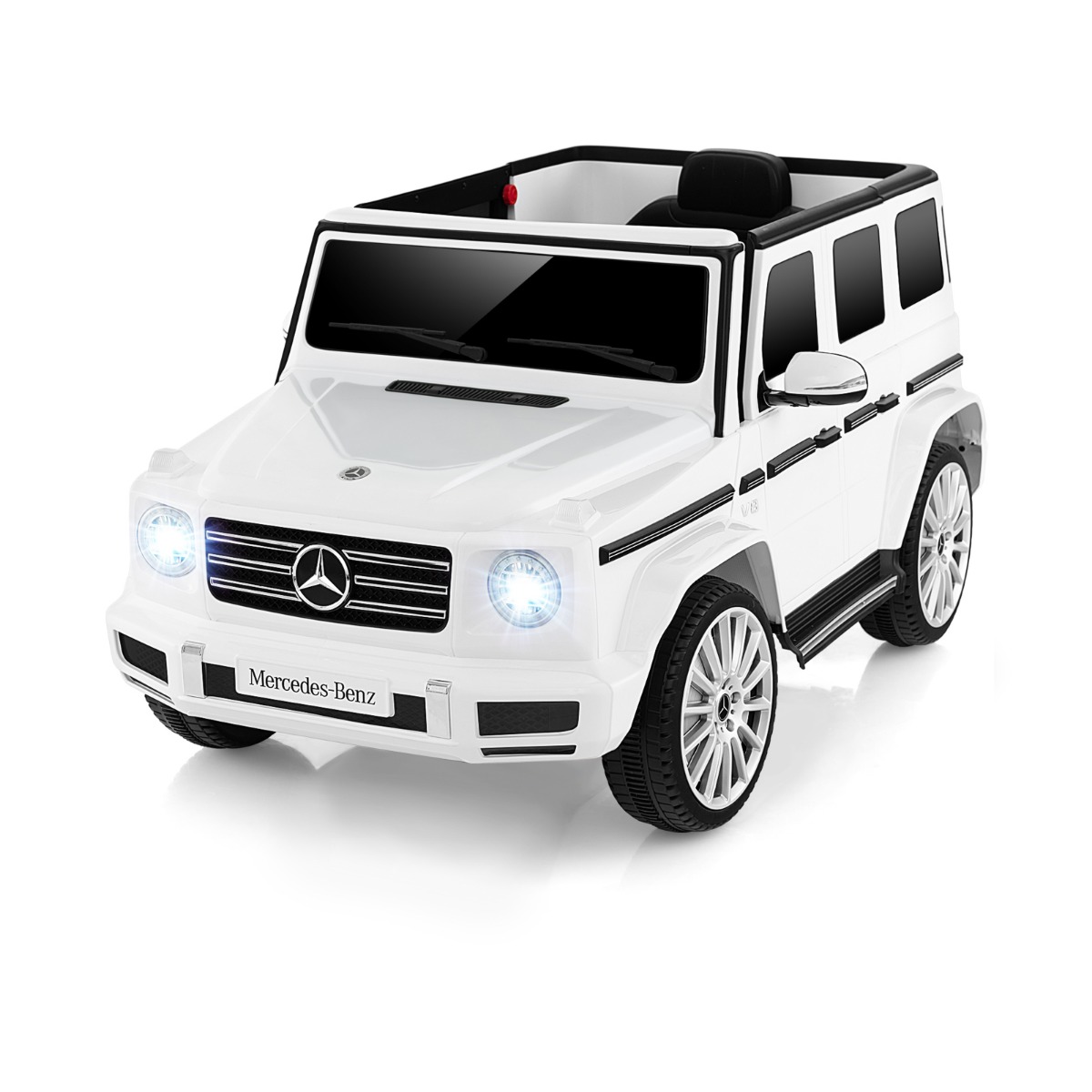 Elektriauto lastele Mercedes Benz G500 lasteauto elektriline puldiga valge