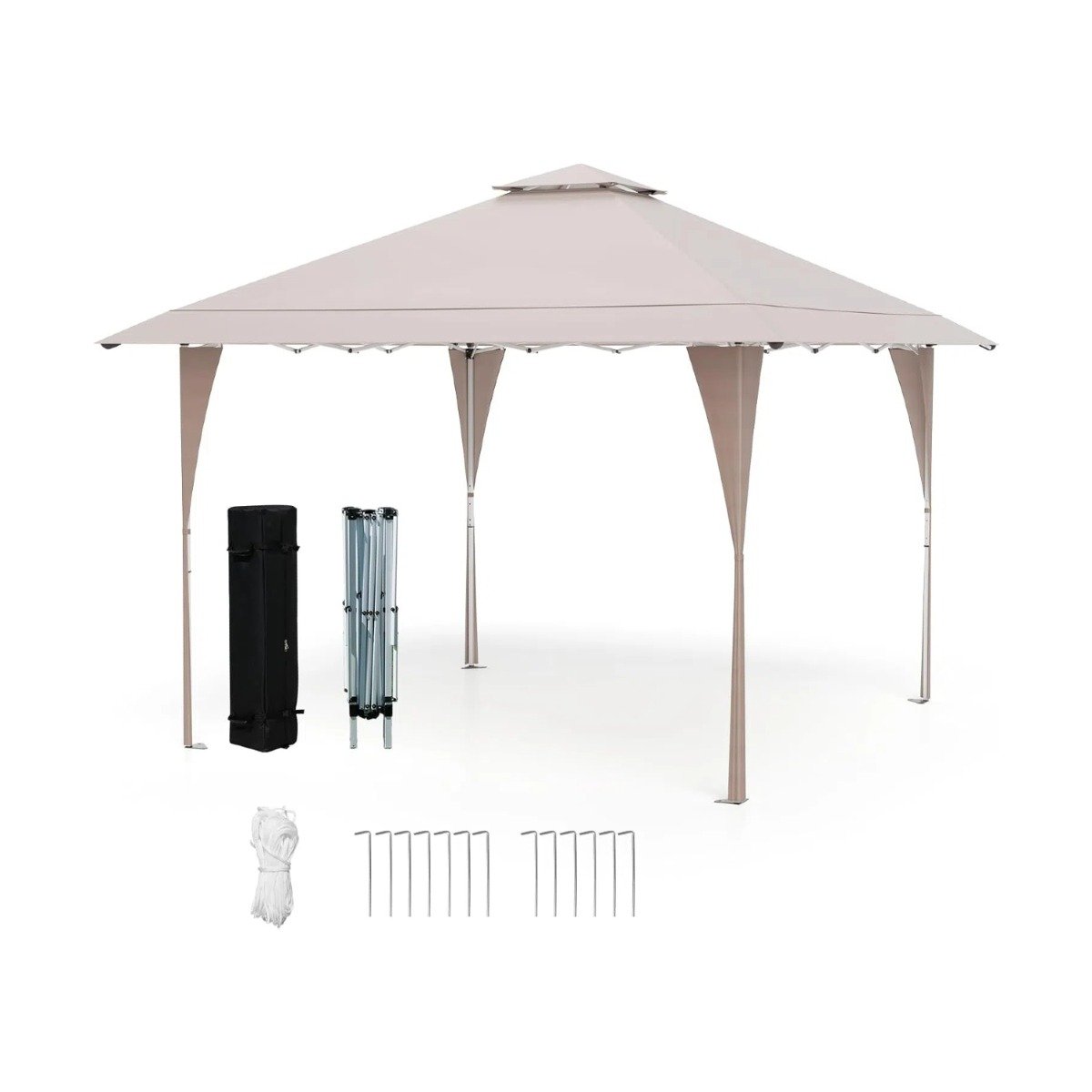 4 x 4 m pop-up paviljon topeltkatuse ja metallraamiga reguleeritava kõrgusega aiamajake