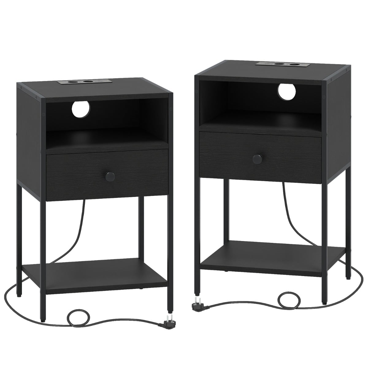 Öökapp 2tk tööstuslik must laadimisjaamaga