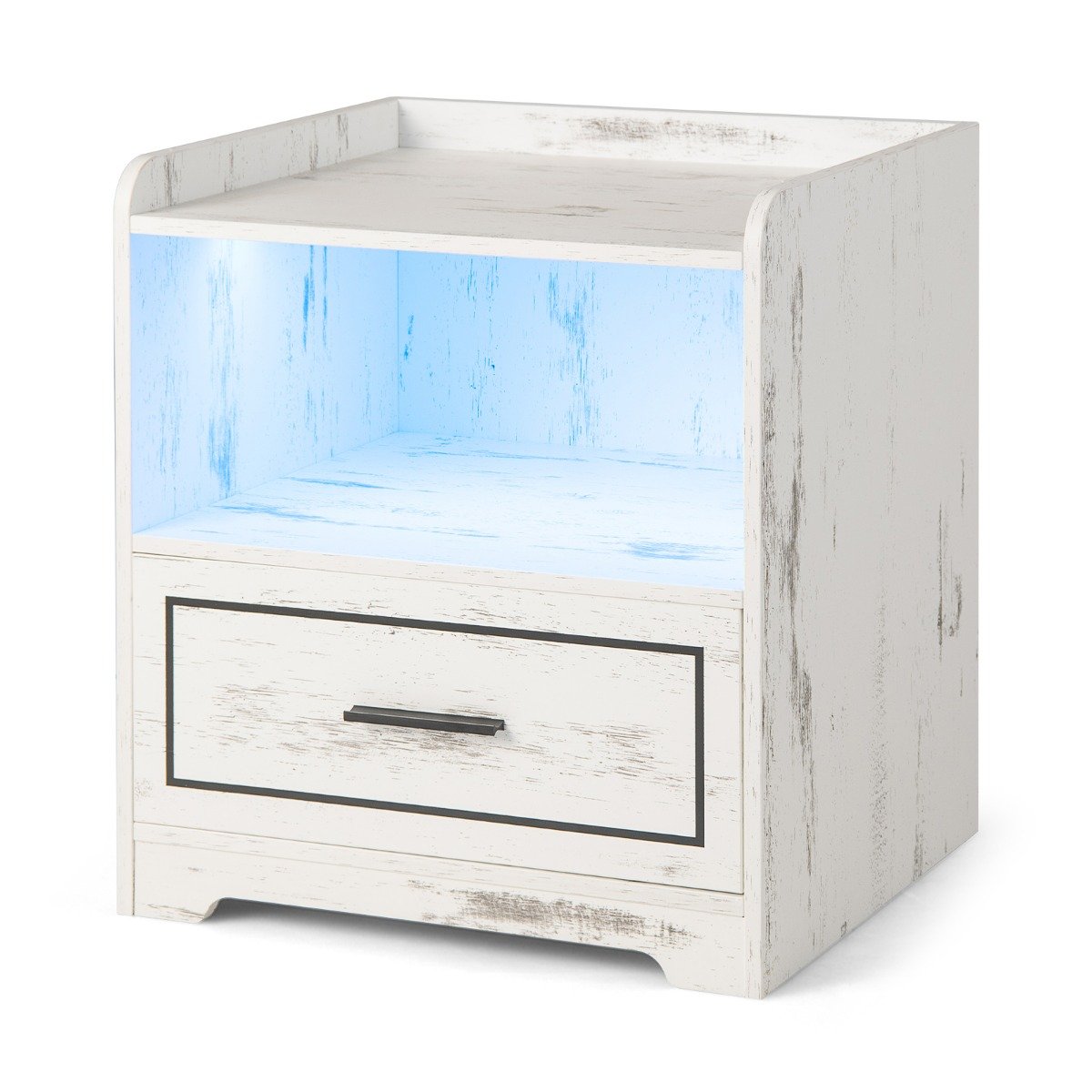 LED-öökapp Intelligentne öökapp 2 USB-pesaga Valge