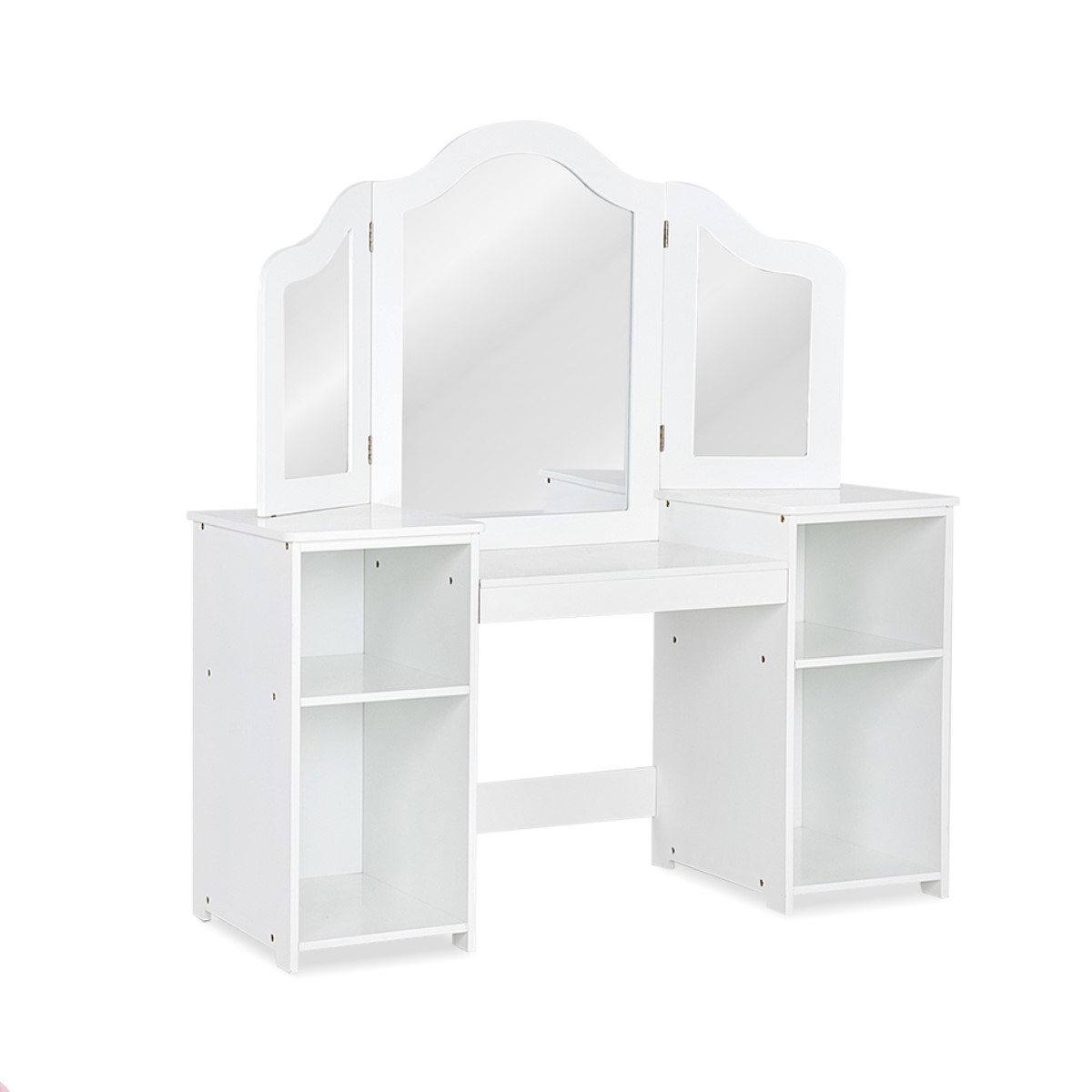 2-ühes laste tualettlaud/kirjutuslaud peegliga, 107 × 40 × 117 cm, valge