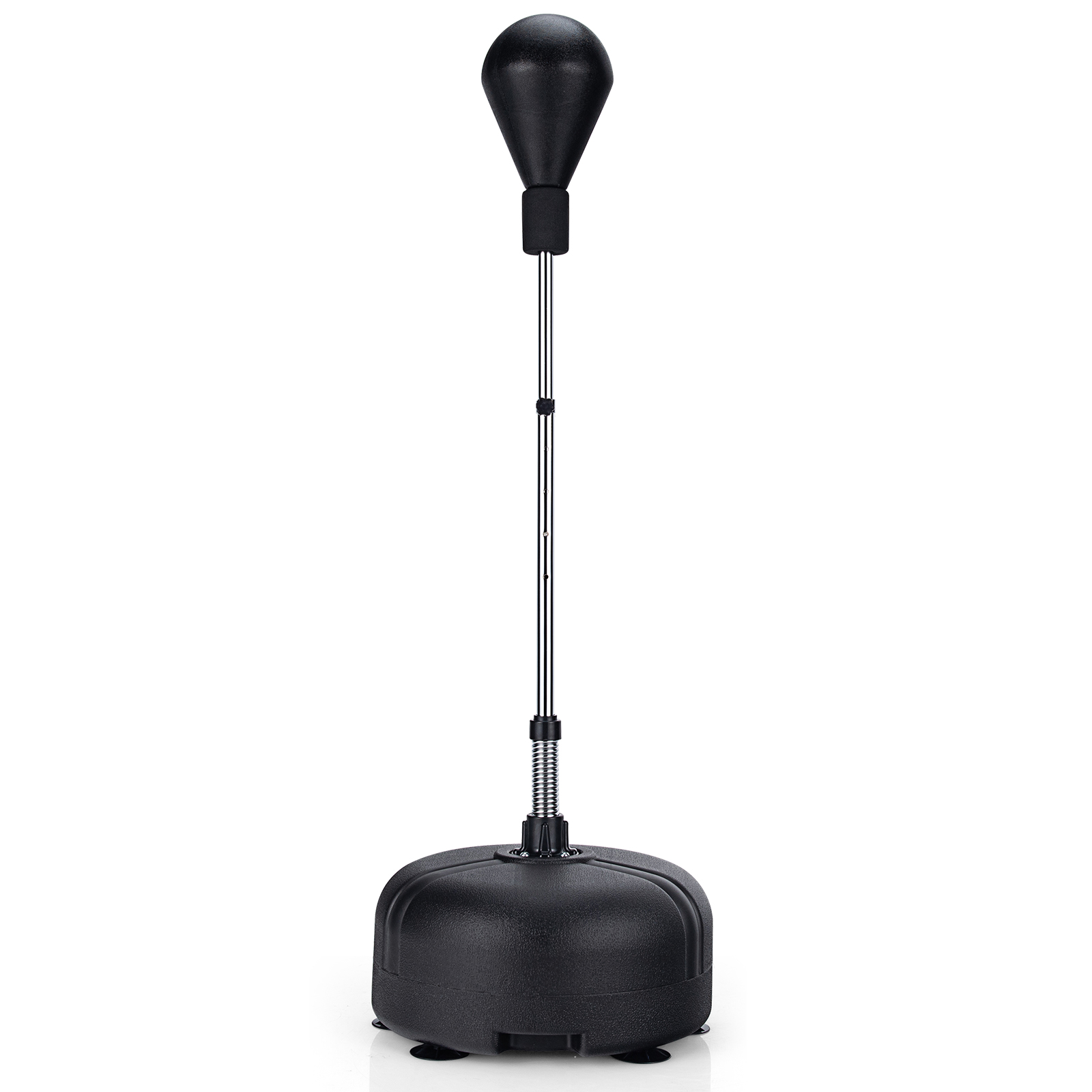 Poksipall alusega, 4-suunas reguleeritava kõrgusega, seisev poksipall täidetava alusel, must