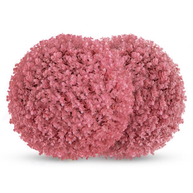 Komplektis 2 pukspuu palli 44 cm kunsttaim eukalüpt pukspuu kera murupall taimepall roosa