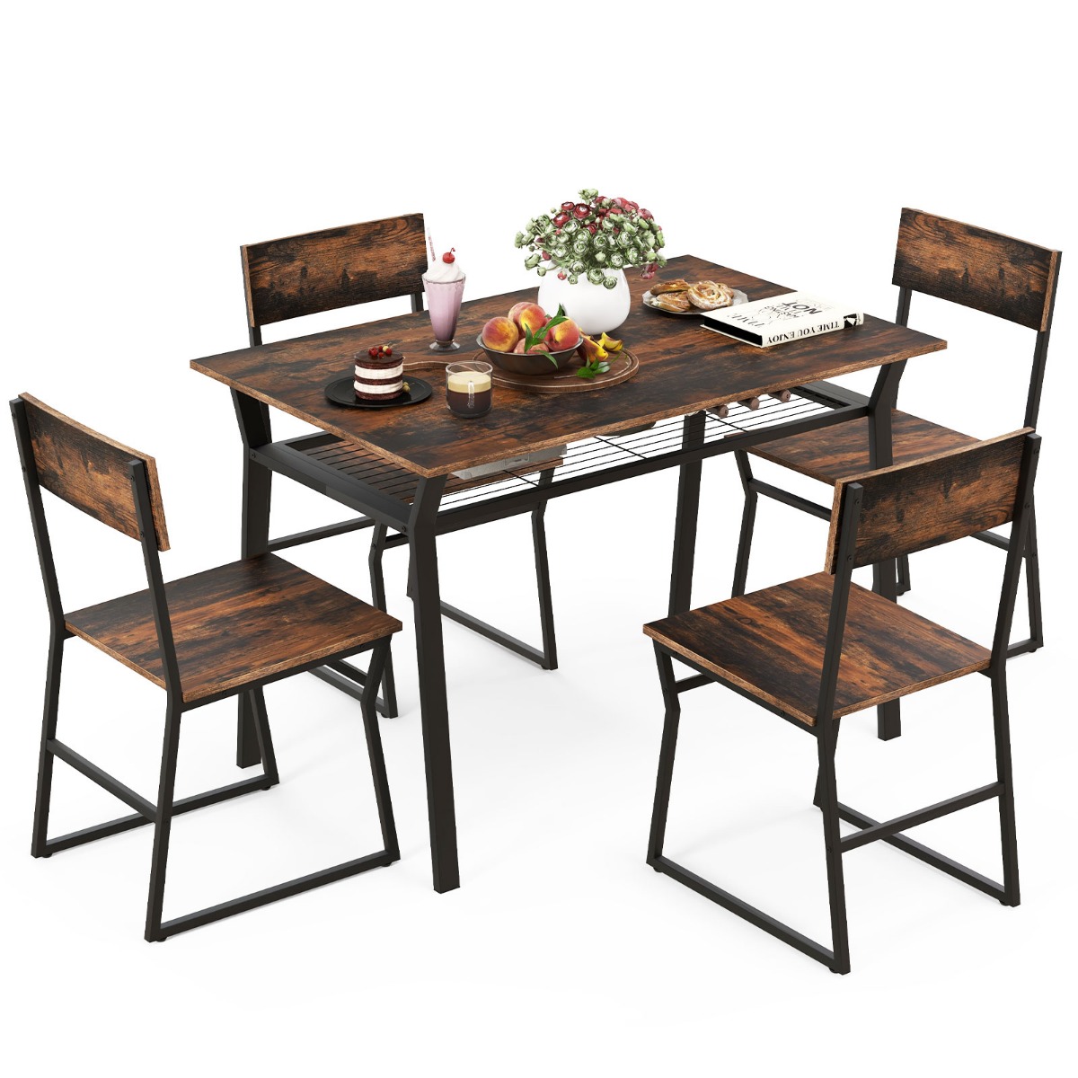 Söögilauakomplekt 5-osaline köögilaud 4 tooliga