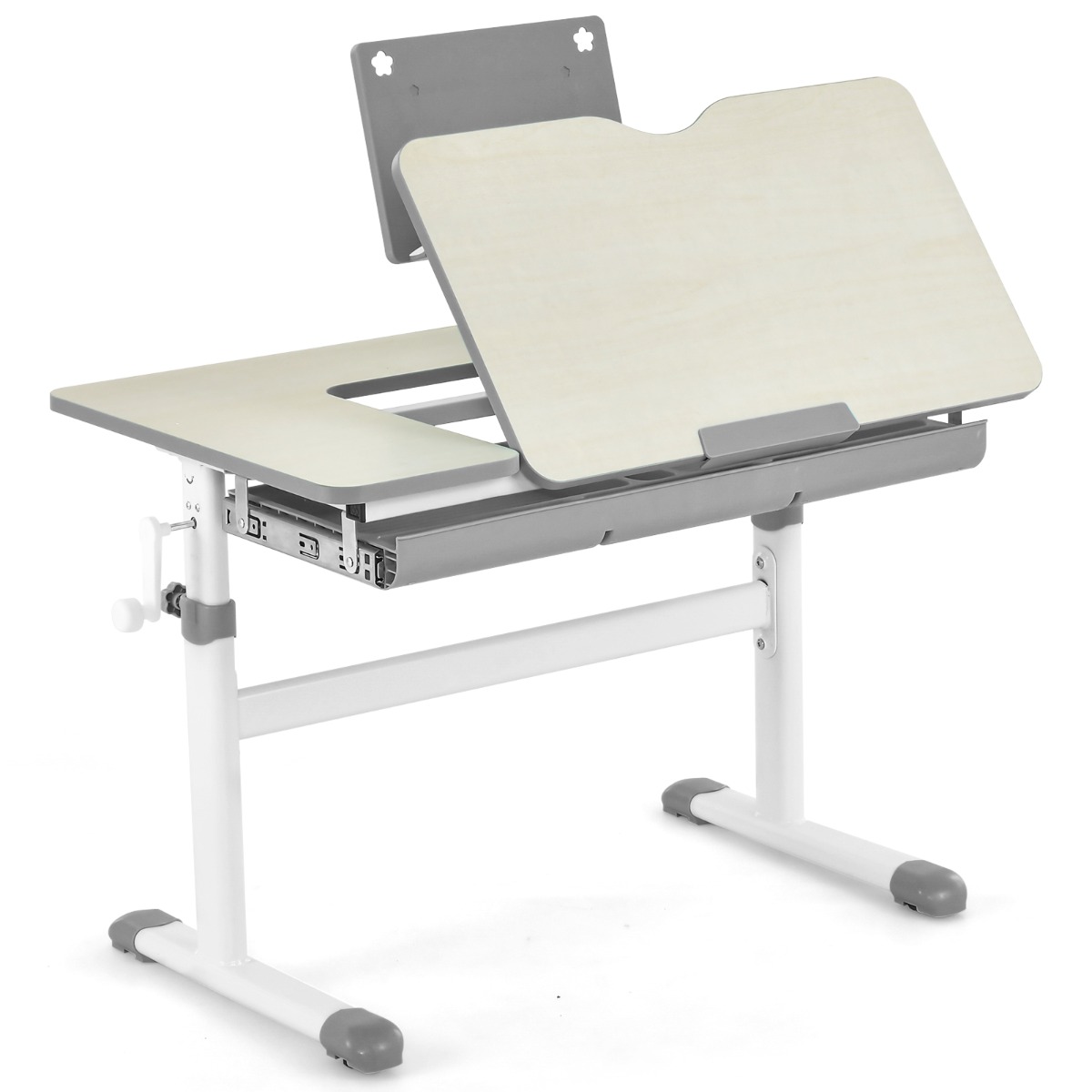 Ergonoomiline hall laste koolilaud (kallutatava lauaplaadi ja sahtliga