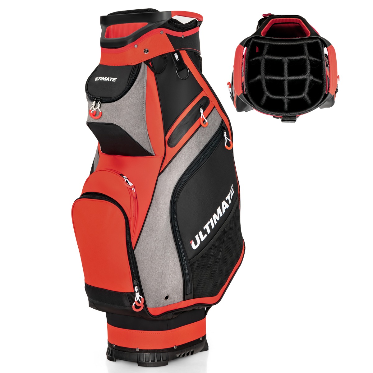 26,7 cm golfikott 14-suunaliste vaheseinte ja 7 lukuga taskuga - oranž