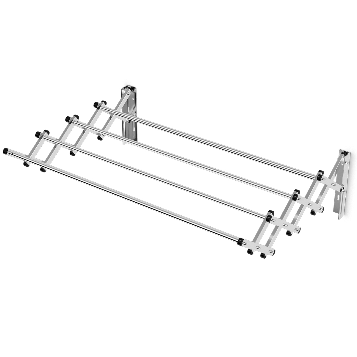 Seinale paigaldatav riiete õhutusseade, roostevabast terasest pikendatav seinakuivati ??8 latiga, kandevõime 25 kg