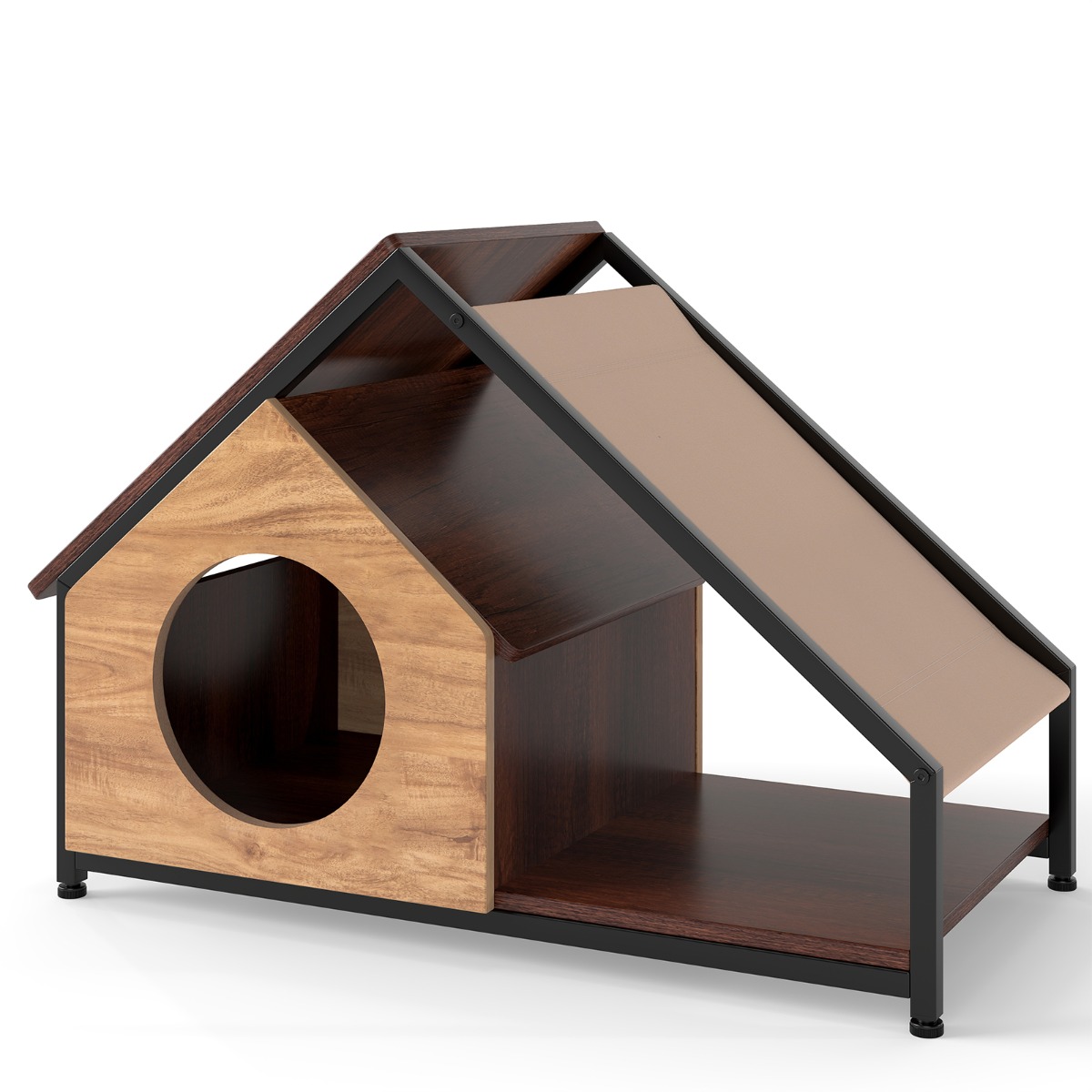 Sisepuidust kassimaja veranda ja metallraamiga