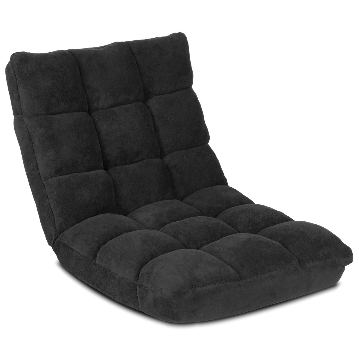 Kokkupandav põrandatool ja reguleeritav laisk diivan (Lazy Sofa), must