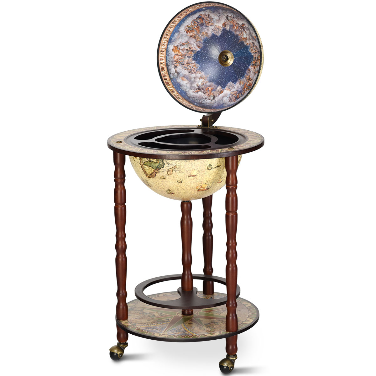 Täispuidust maailma gloobuse minigloobuse baari kodubaari pudeliriiul