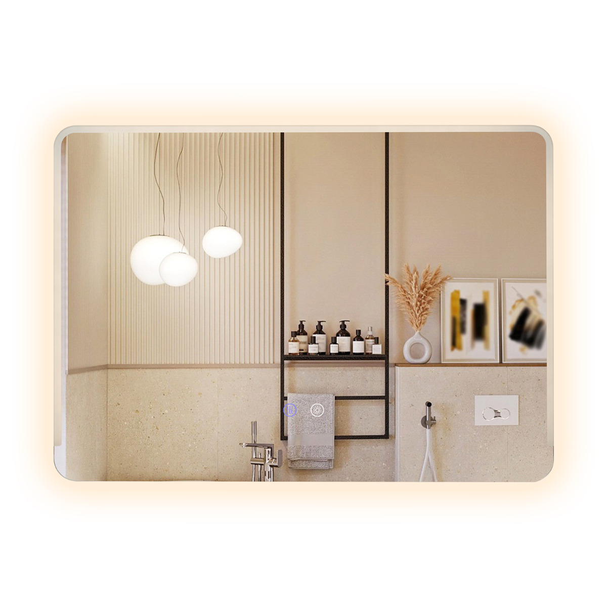 70x50 cm LED-vannitoa peegel karastatud klaasiga