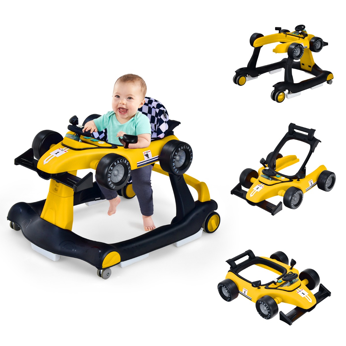 4-ühes kokkupandav beebikäru kollane