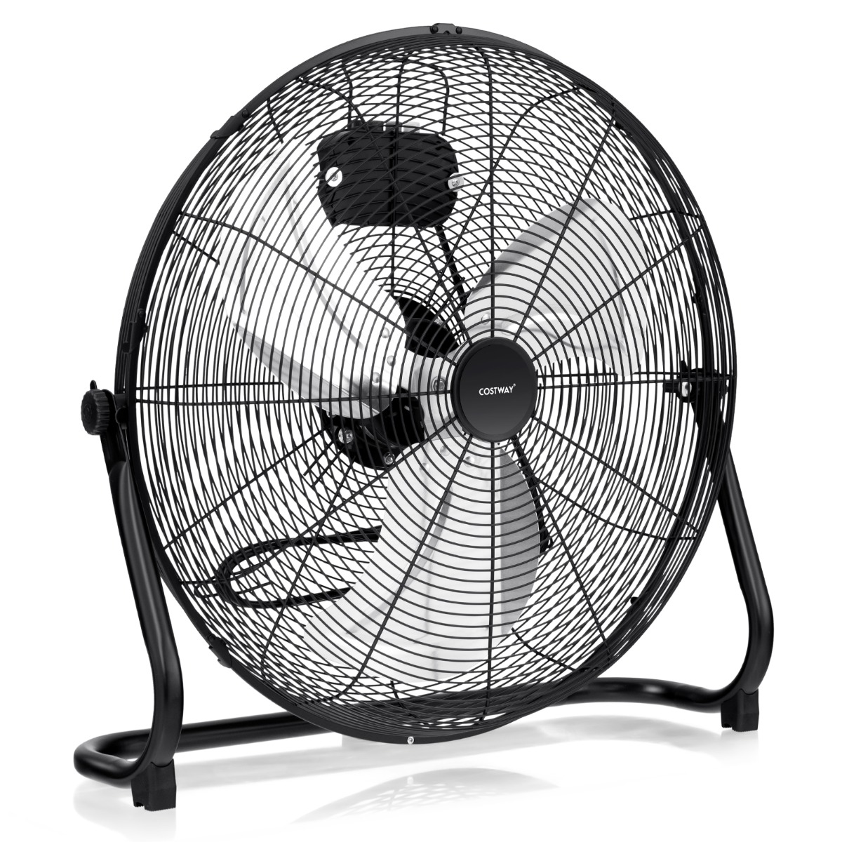 Tugev põrandaventilaator ja tööstuslik trummelventilaator, 3 kiirusastme ning 145° reguleeritava kaldenurgaga puhur (ø 51 cm, 151,5W), must