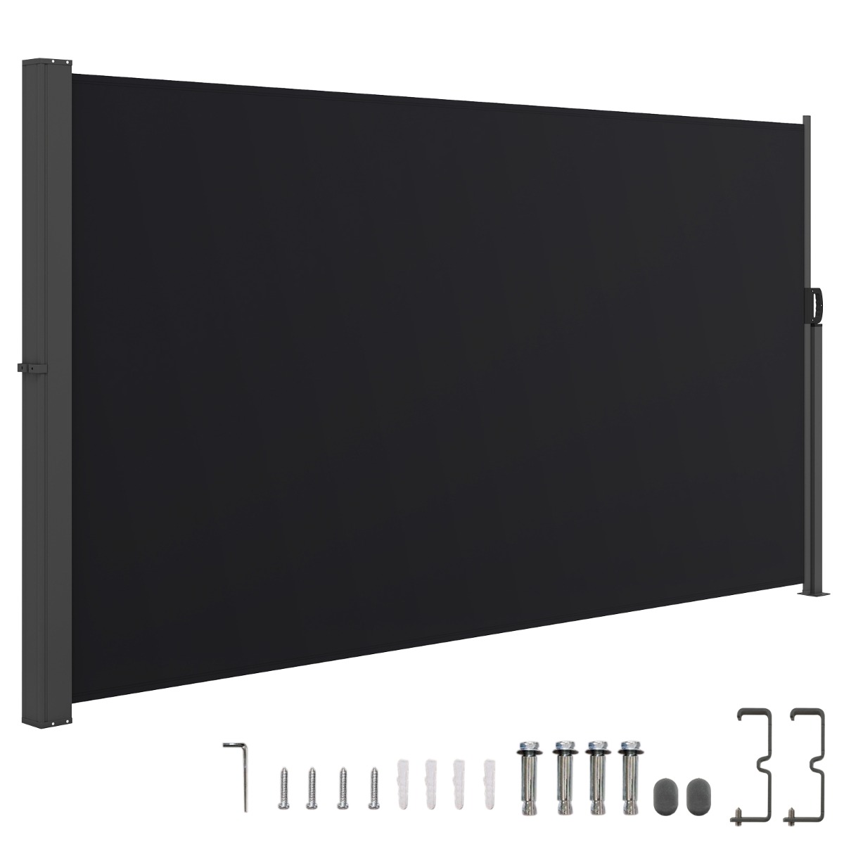 Külgmarkiis 300 x 18 x 160 cm aia privaatsusekraan alumiiniumist väljatõmmatav päikesekaitse ja tuulekaitse rõdule