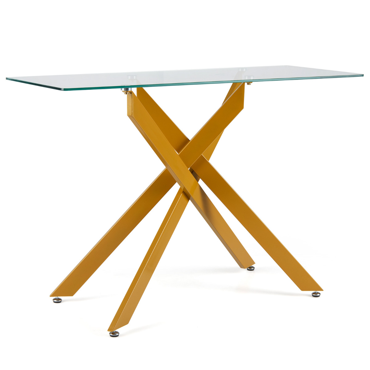 Kuldne klaasist konsoollaud 115x45x78 cm
