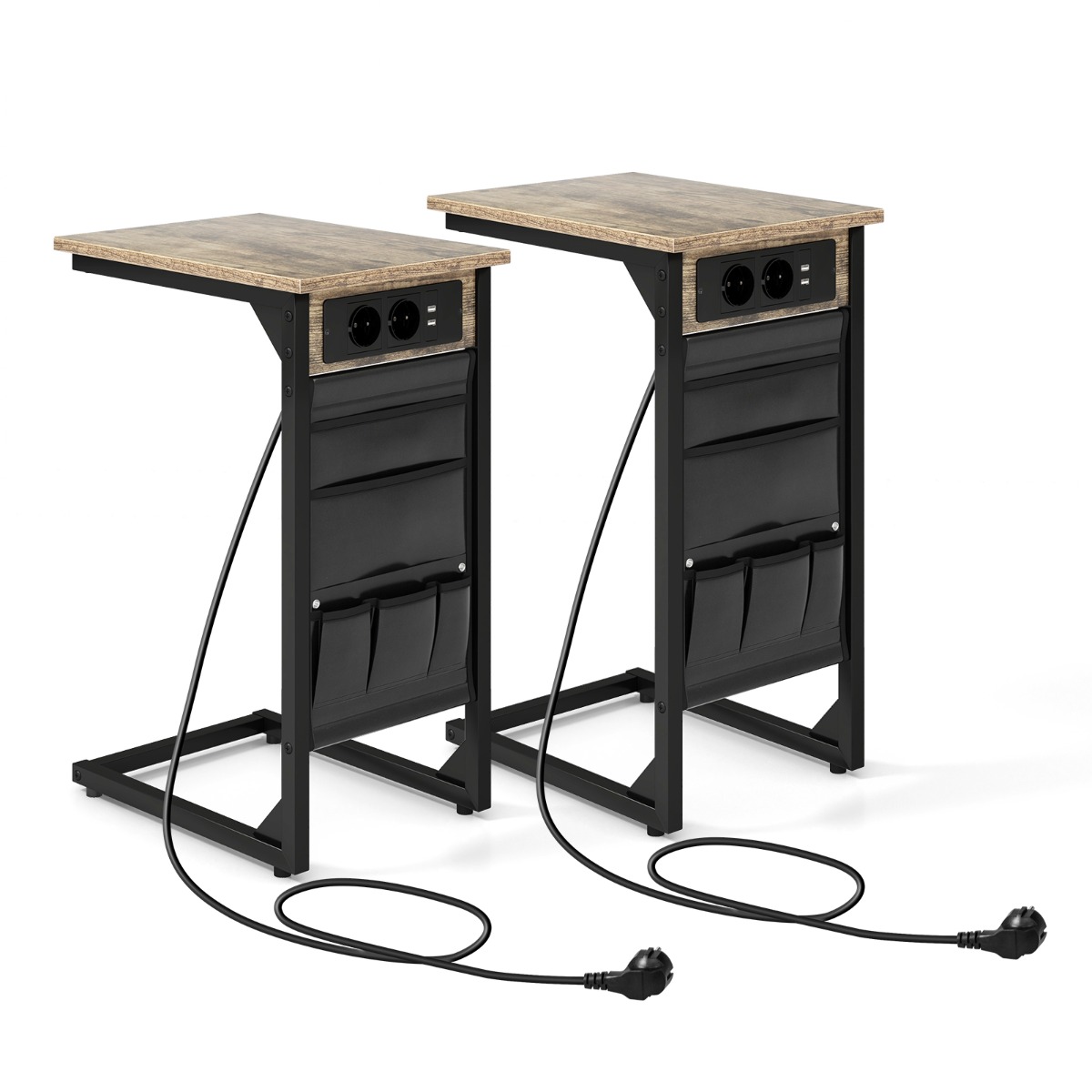 2 tk C-kujulist külglauda laadimisjaamaga, USB ja taskuga