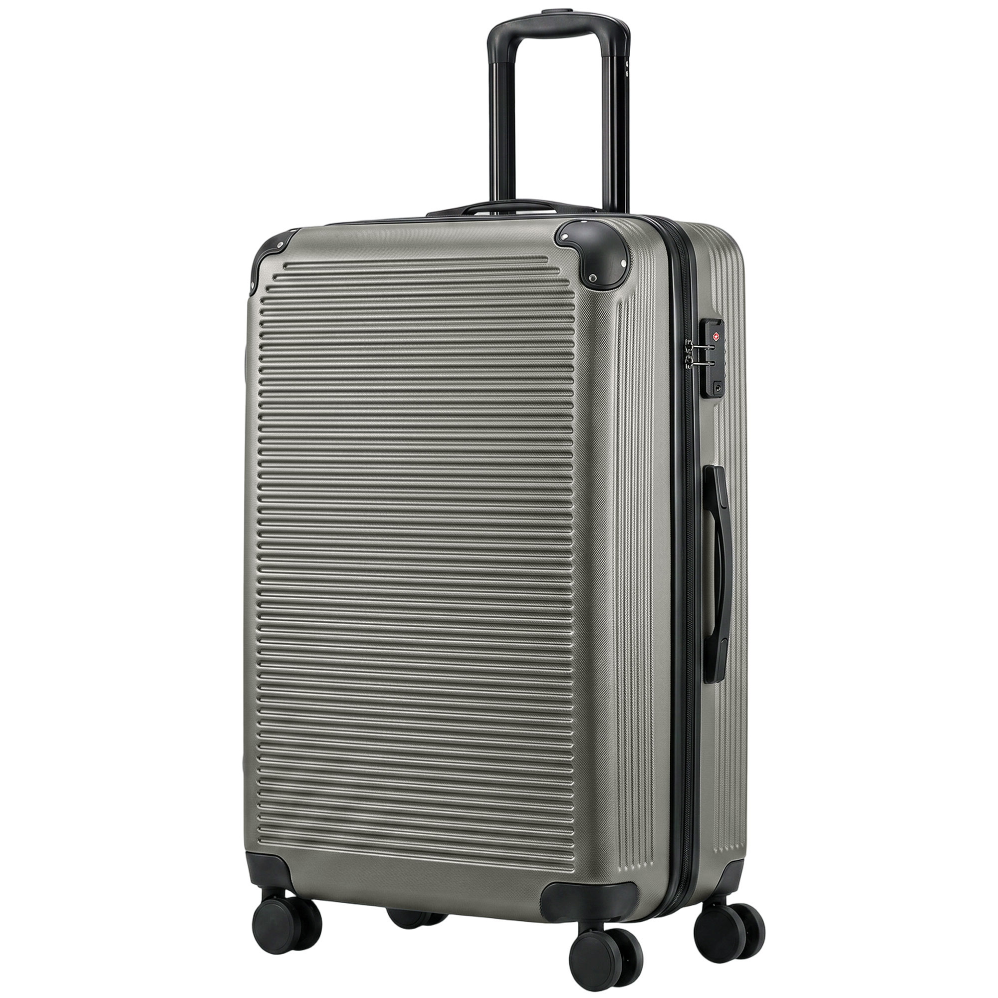 Laiendatav kõva kestaga kohver, ratastega käru, 4 ratast, TSA lukk, 77 cm, tumehall