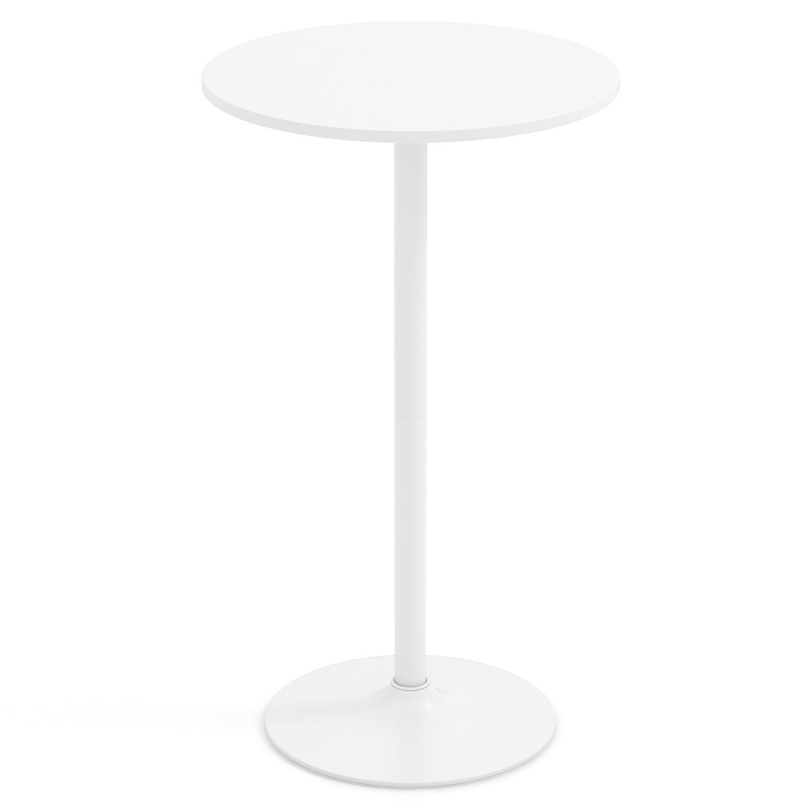 Reguleeritava kõrgusega ümmargune baari- ja bistrolaud, kaks-ühes stiilne püstijala- ja kohvikulaud, valge (ø 60 cm)