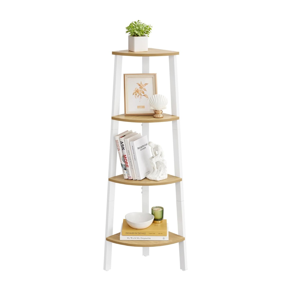 Nurgariiul 4 tasemega naturaalset tamme värvi matt valge