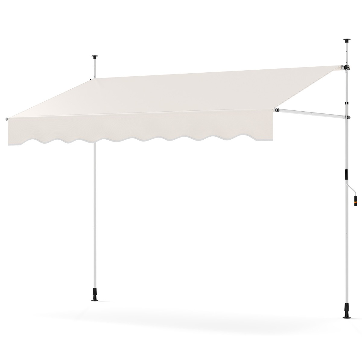 Kinnitusmarkiis ilma puurimiseta käsivändaga kõrguse reguleerimiseks uv-kindel 250 cm valge