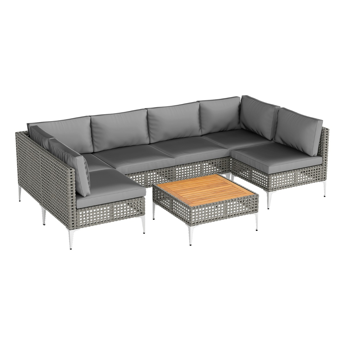 Lounge mööbel välistingimustes rotangist aialounge koos laua ja patjadega vabalt kombineeritav aiamööbli komplekt