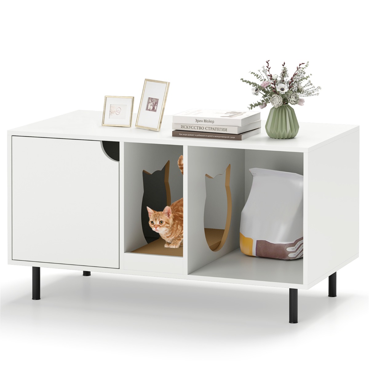 Kassiliiva kasti kate 2 kassile eemaldatava kraapimisplaadiga kassi kujuline sissepääs kuni 120 kg kandevõimega