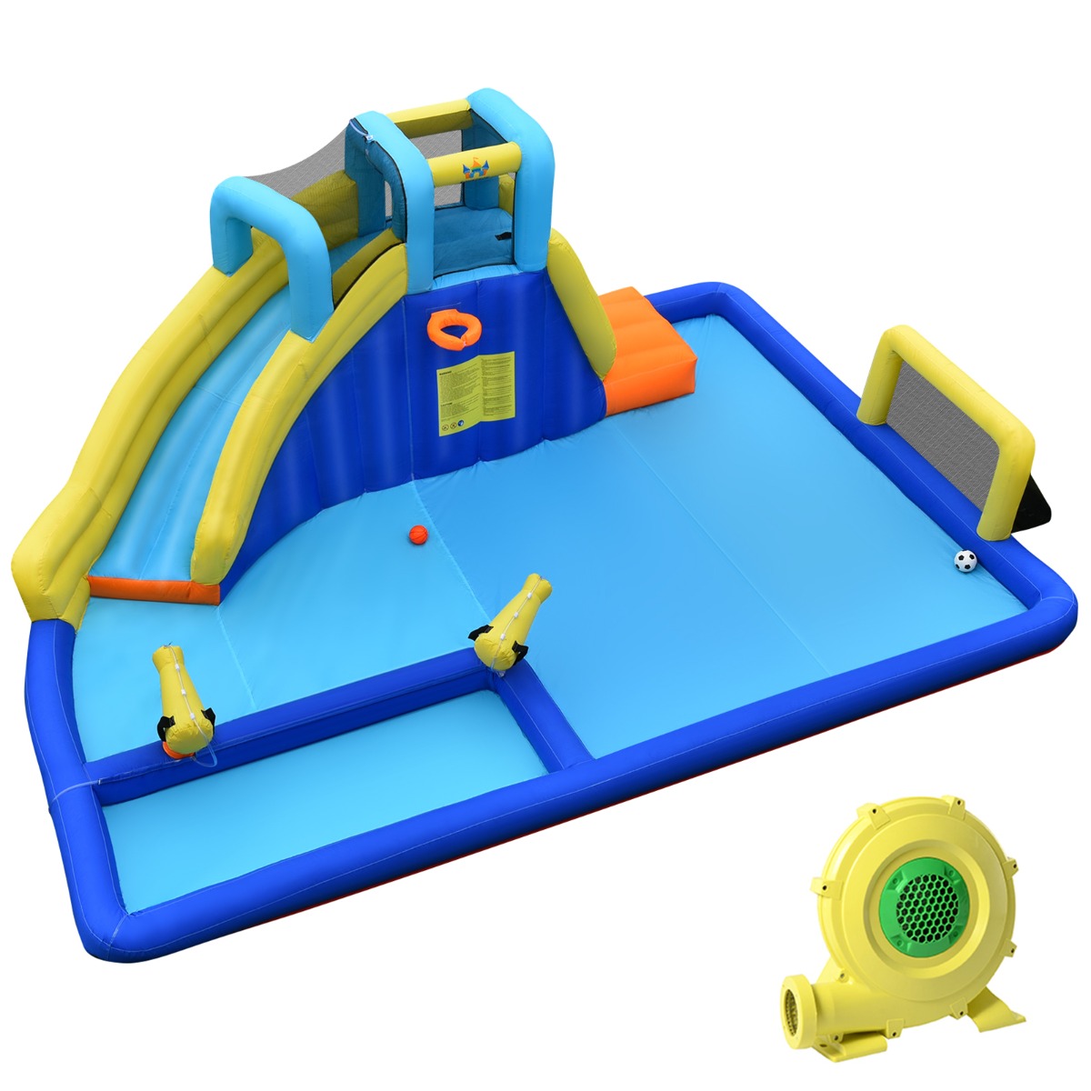 Veekeskus 6-in-1 hüppeloss puhuriga