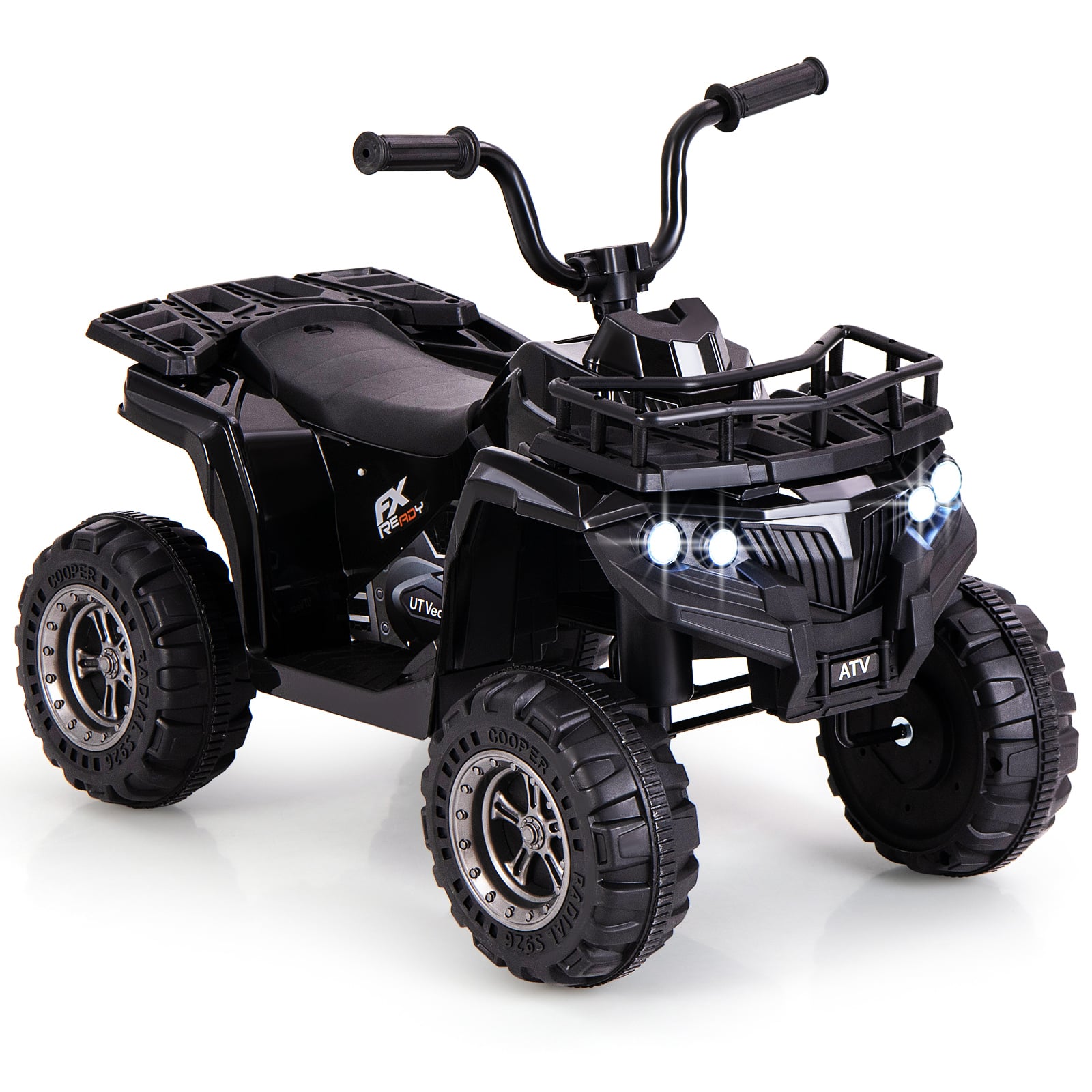 Turvaline 6 V akuga laste elektrimootorratas (ATV) edasi- ja tagasikäiguga, sportlik elektriquad poistele ja tüdrukutele, must